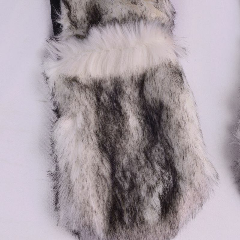 3 In 1 topi syal Wanita Pria binatang serigala macan tutul dengan sarung tangan cakar topi penutup telinga hangat musim dingin tebal untuk wanita anak perempuan