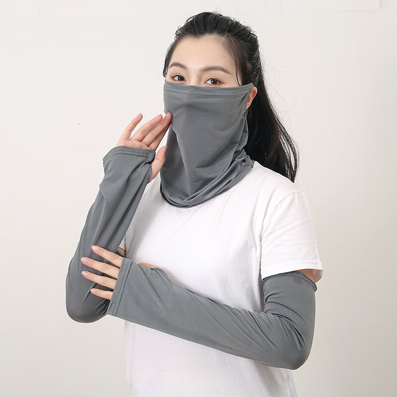 UV Protection Outdoor Neck Wrap Arm Sleeves Full Cover Sports Sun Proof Bib Ice Silk Mask Fishing Climbing Face Neck Wrap Cover