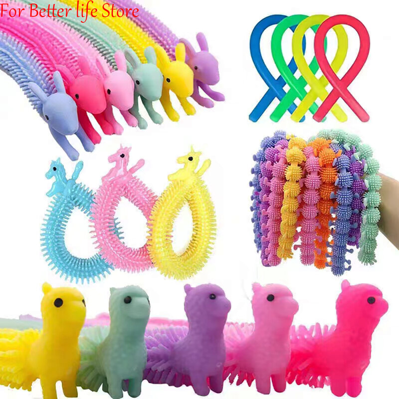 1PCSNew Lalale Bracelet Unicorn Cute Pet Animal Caterpillar Decompression Bracelet Toy Vent Lamian Noodles Strip Soft Rubber Toy
