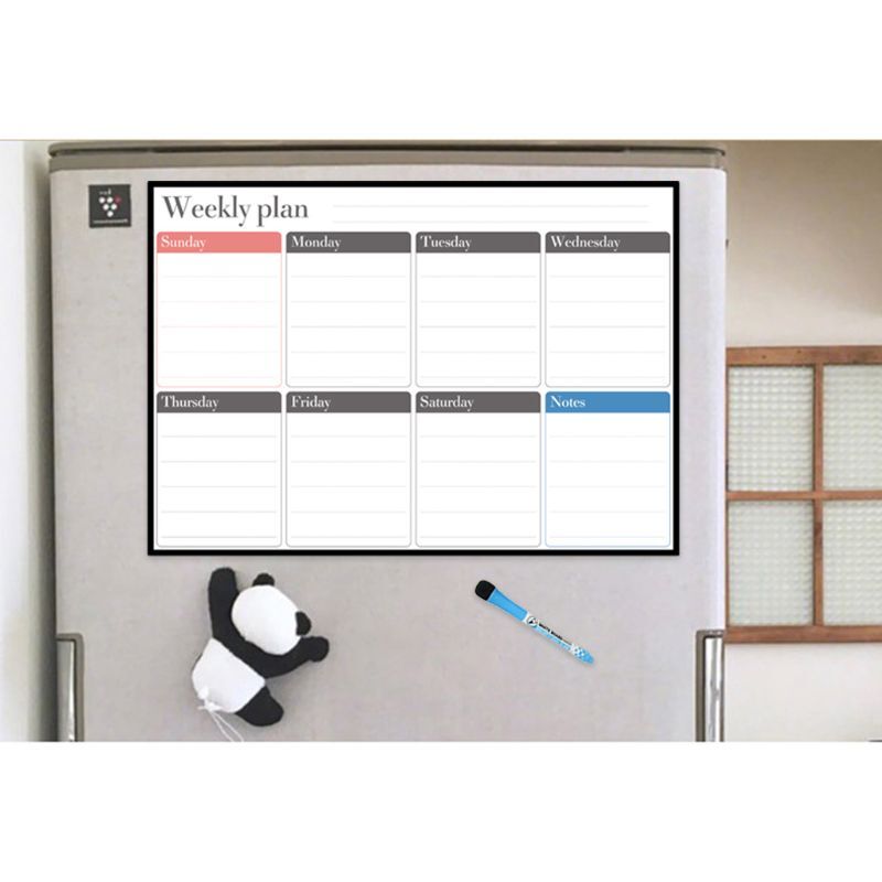 Weekly Planner Whiteboard Fridge Magnet Daily Message Drawing Refrigerator Bulletin Notes Dropship