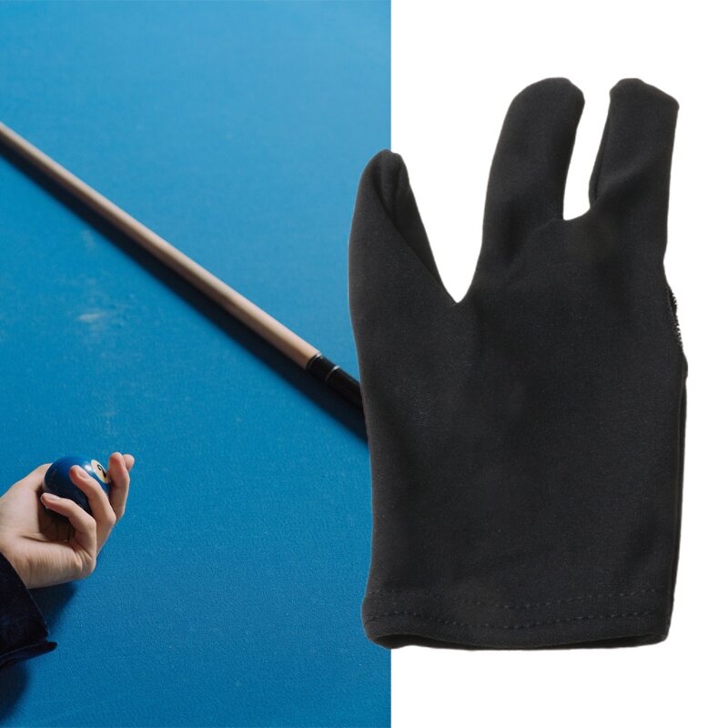 1pc Black Cue Billiard Pool Shooters 3 Fingers Gloves