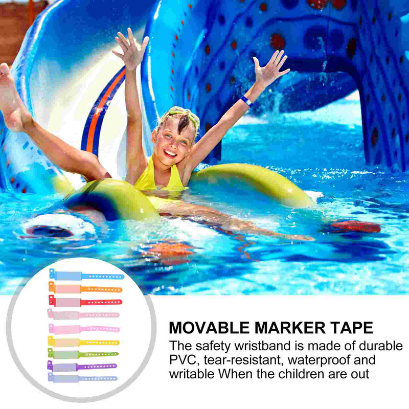 100 Pcs Disposable Identification Tape Writable Bracelet Travel Child Wristband Pvc Waterproof Kids