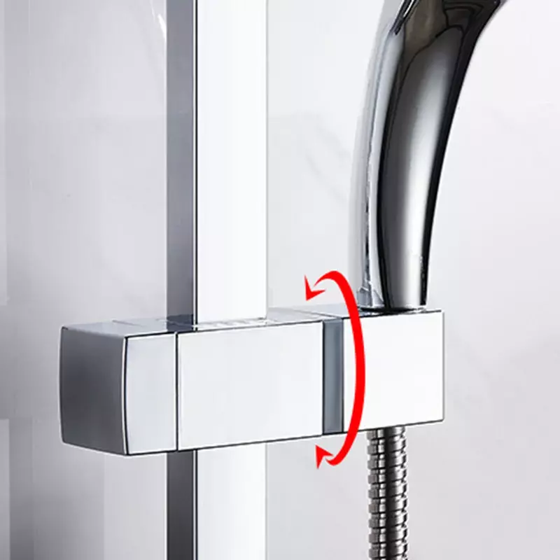 1 buah rak braket pemegang kepala pancuran perak, aksesori Pancuran dapat disetel braket pengganti untuk Bar geser kamar mandi