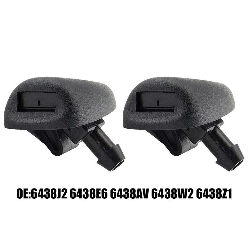 2Pcs Car Front Windshield Wiper Washer Jet Spray Nozzle For Peugeot 206 207 407 C3 C2 6438J2 6438E6 6438Z1 Water Nozzles