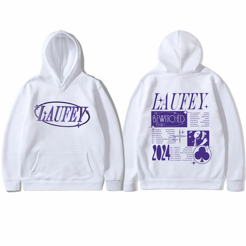 Singer Laufey Concert Tour 2024 Print Hoodie Men Women Harajuku Hip Hop Hooded Sweatshirts Fashion Vintage Oversized Pullovers