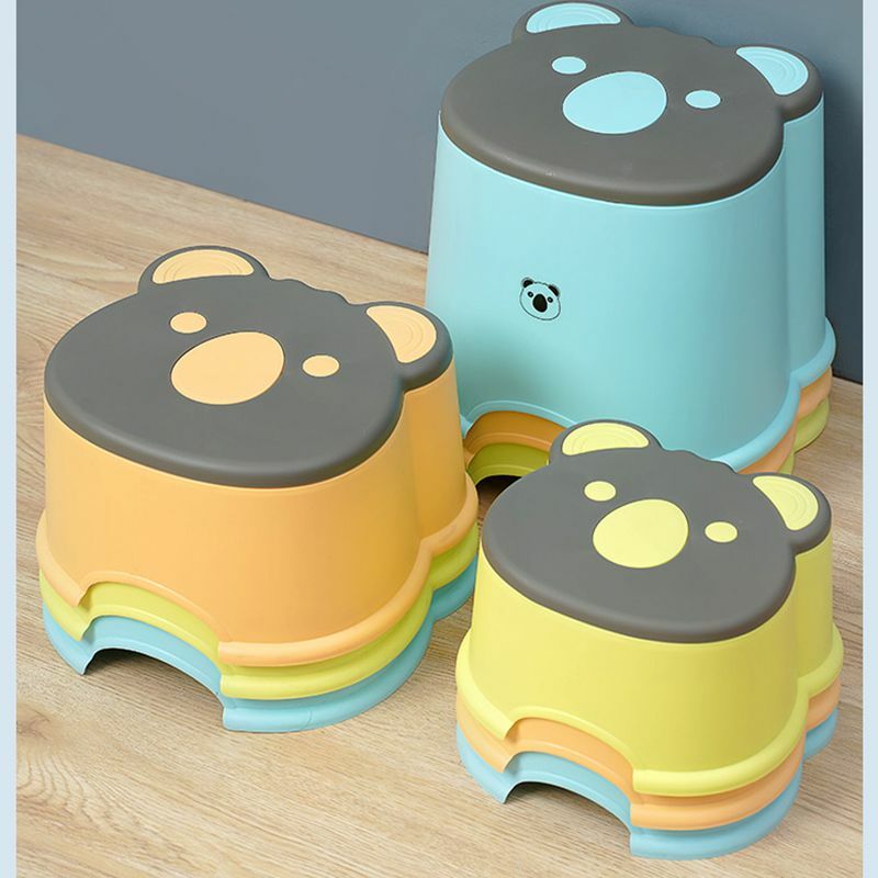 3 Size 1Pc Anti-skid Plastic Children Stool Household Low Stool Cartoon Small Step Stool Stepping Bench Stable Bedside Stools