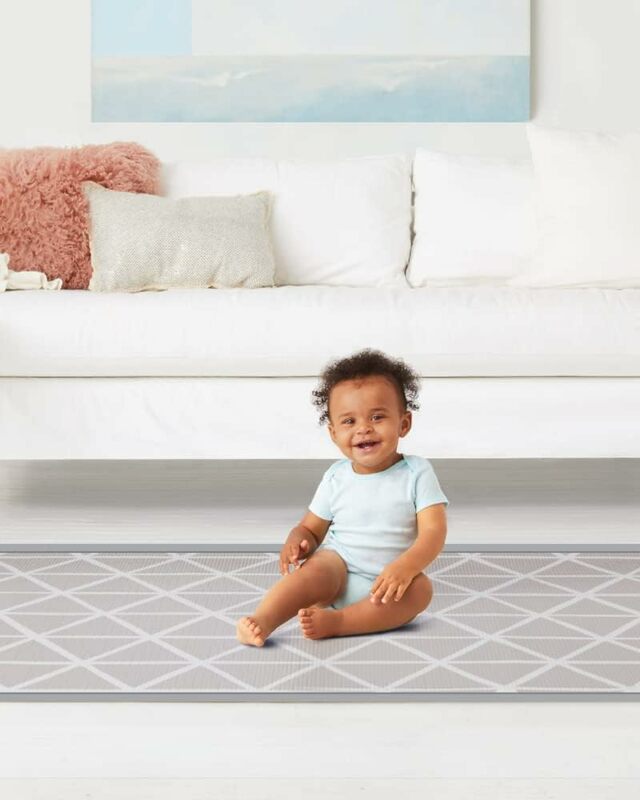 New Baby Play Mat, Reversible Foam Floor Mat, 86" x 52", Vibrant Village
