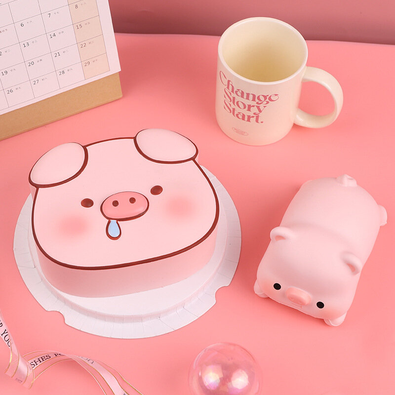 Kawaii Pink Pig Pinch Music Fidget Toy, Pig Cake, PU Slow Rebound Brinquedos, Criativo, Bonito, Kawaii, Descompressão