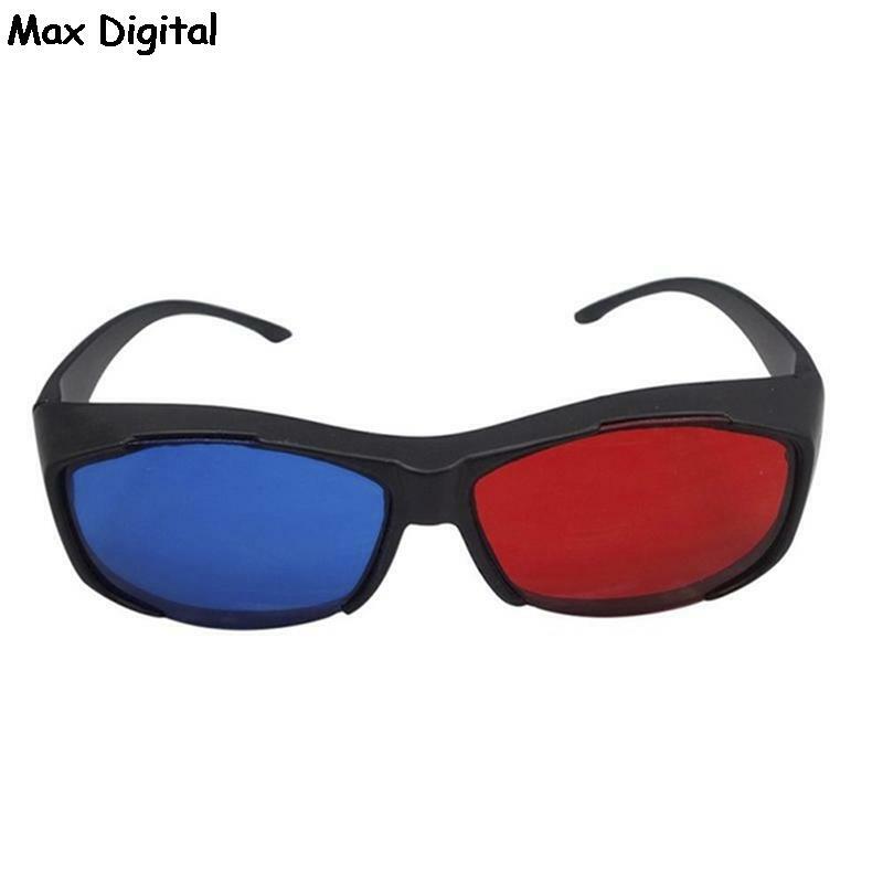 ใหม่ 1 PCS RED Blue 3D แว่นตากรอบสีดำสำหรับมิติ Anaglyph ทีวีภาพยนตร์เกม DVD