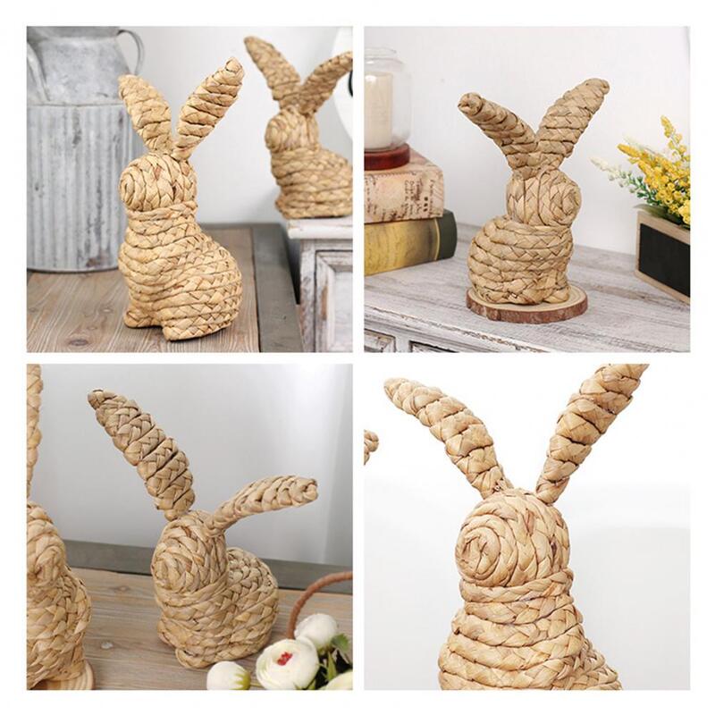 Ręcznie robiona figurka królika stojąca wielkanocna posąg królika kreatywna sztuka nowoczesna rzeźba królika dekoracja domu