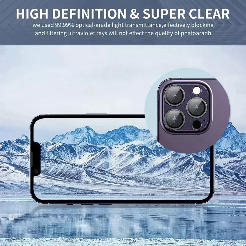 Iphone 12 mini hd câmera lente protetor, metal película protetora