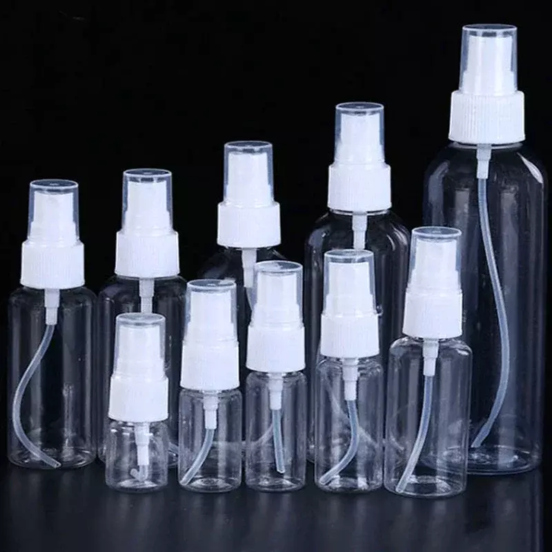 Travel Transparent Refillable Bottles Clear Plastic Perfume Atomizer Small Sprayer Bottle 5/10/20/30/50 /60/80/120/150/200/250ml