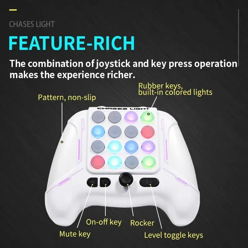 وحدة تحكم لعبة دفع إلكترونية مع إضاءة RGB LED ، ألعاب فيدجيت للبالغين والأطفال ، ألعاب دفع سريعة ، مستوى
