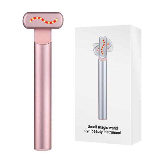 hot compress eye massage pen vibrating red light face wand eye and neck massager firm skin anti-wrinkle skin care beauty tool