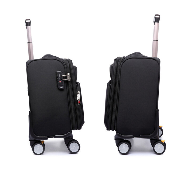 Новый нейлоновый темный черный мужской/женский Телескопический чемодан для путешествий 20 дюймов багаж с спиннером