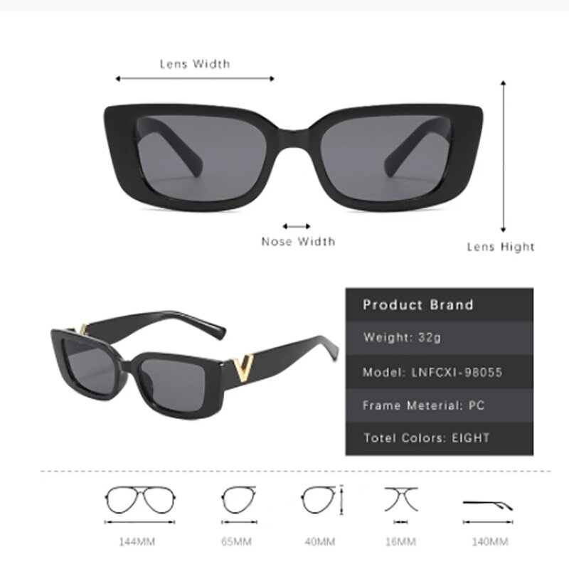 Kacamata Hitam Mata Kucing Bingkai Kecil Keren Retro untuk Wanita 2023 Kacamata Hitam Mewah Pria Modis Kacamata Hitam Jelly dengan Engsel Logam