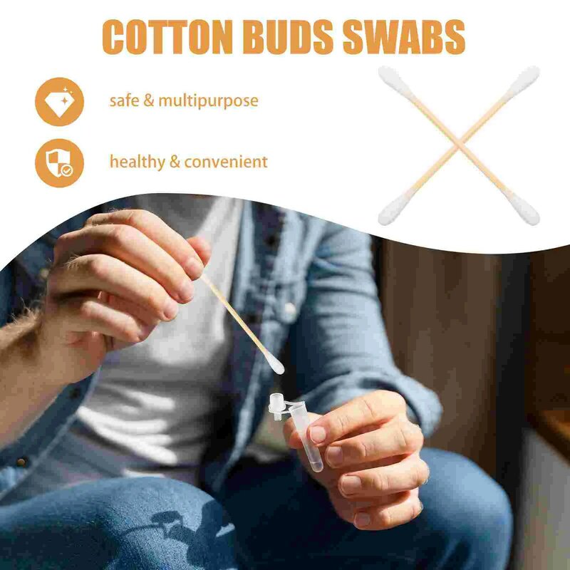 200Pcs Double Tipped Cotton Swabs Applicator Multipurpose Cotton Buds Swab for Beauty Makeup Cleaning Remover