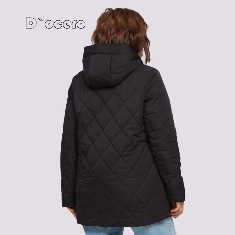 D'OCERO – veste surdimensionnée à capuche pour femme, manteau matelassé à la mode, Parka chaude, ample, nouvelle collection printemps automne 2022