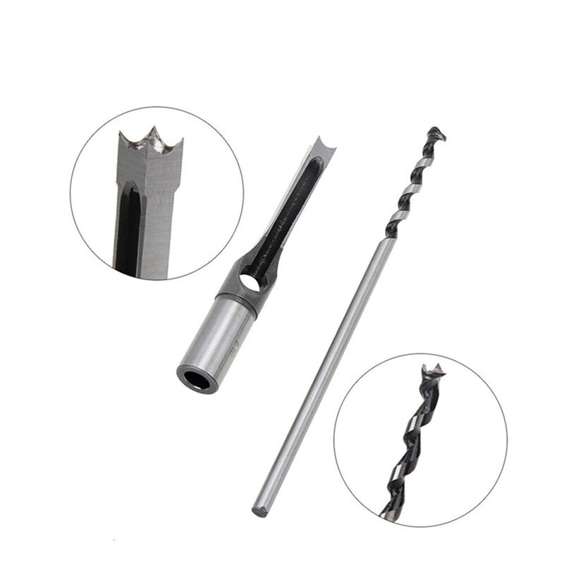 4pcs Woodworking Tools HSS Square Hole Drill Bit Auger Bit Steel Mortising Drilling Craving Carpentry Tools Woodworking Drill