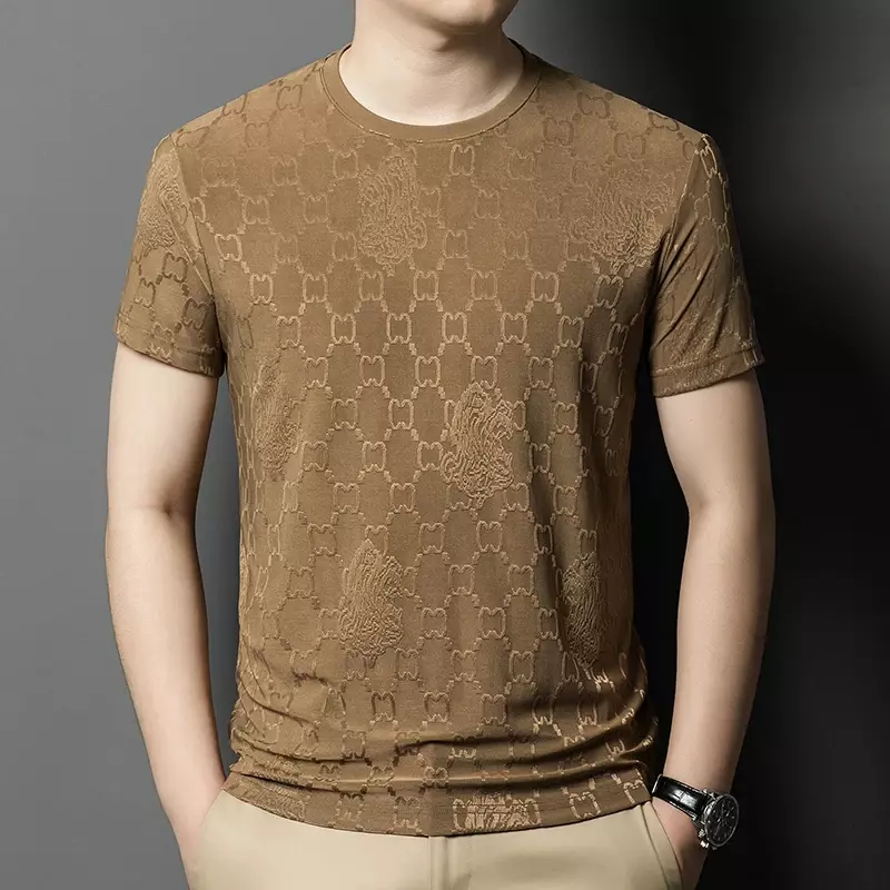 Summer New Men's Ice Silk Fashion Trend Simple, Leisure, Breathable, Comfortable, Solid Color Versatile