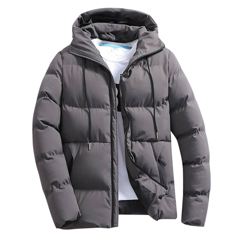 Jaqueta puffer de capuz grosso masculina, parkas quentes, sobretudo casual, casaco de inverno, moda empresarial