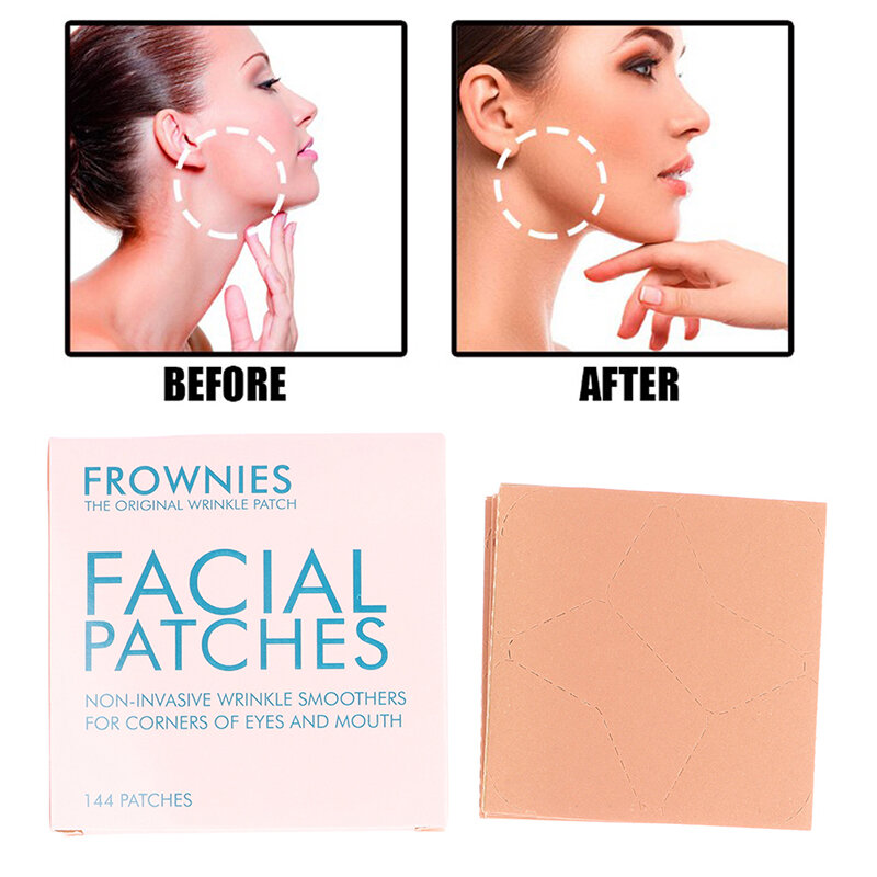 144Patches Face Lift Tape Thin Face Sticker Anti-Wrinkle Anti-aging Lift Up Tape Frownies Facial Patches Women Forehead Wrinkle