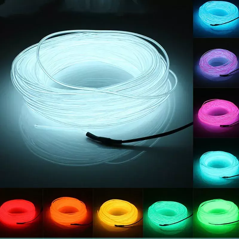 3V 5V 12V 2M/3M/5M luce al Neon Dance Party Decor Light Neon LED lampada flessibile EL Wire Rope Tube striscia LED impermeabile