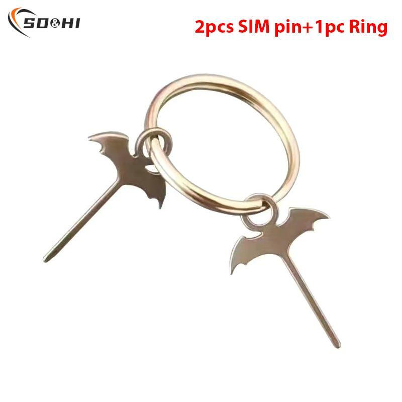 2Pcs/Set Stainless Steel Sim Card Tray Extended Universal Bat Thimble For Mobile Phones Digital Products