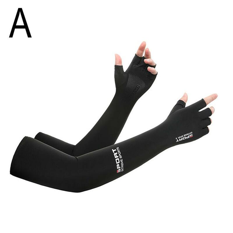 Five-fingers Ice Arm Sleeves Sun Protective Breathable Warmer Outdoor Arm Riding Sport Running Cool Sleeve Cycling Arm Silk G0A6