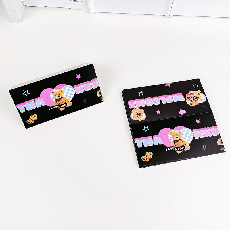 10Pcs Cartoon Bear Paper Card Back Hard Paper Sleeves Photocards Protective Packaging Gift DIY Material