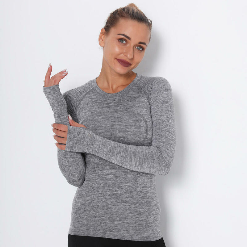 LULU New custom wholesale women's quick-drying training fitness clothing professional ladies long-sleeved yoga shirt