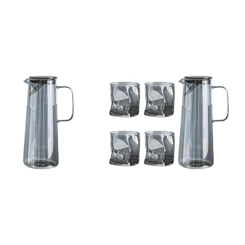 Tetera de vidrio de borosilicato, jarra de agua multiusos portátil para bebidas frías y calientes, leche suelta, 1450ml