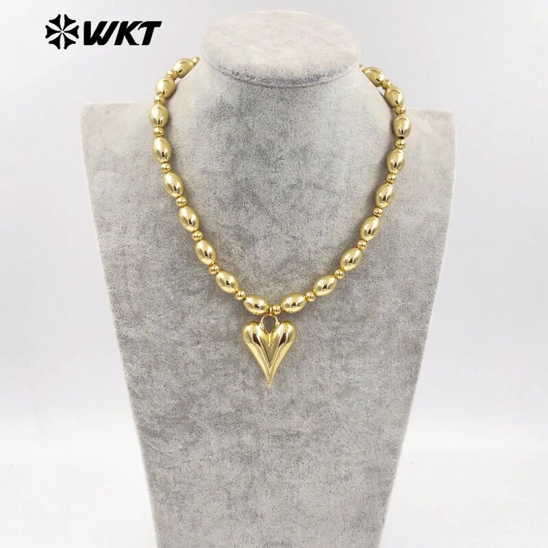 Amarelo Brass Hand String Beads, Bullet Ball Shape Metal Necklace, 18K Real banhado a ouro, não tecido, surpreendente, WT-JFN16, 10Pcs