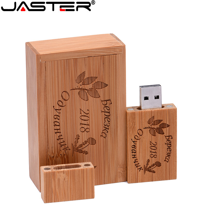 Флэш-накопители JASTER из орехового дерева USB 2,0 объемом 64 ГБ, флеш-накопитель с бесплатным пользовательским логотипом, карта памяти 32 Гб, креативный подарок, внешний накопитель, U-диск