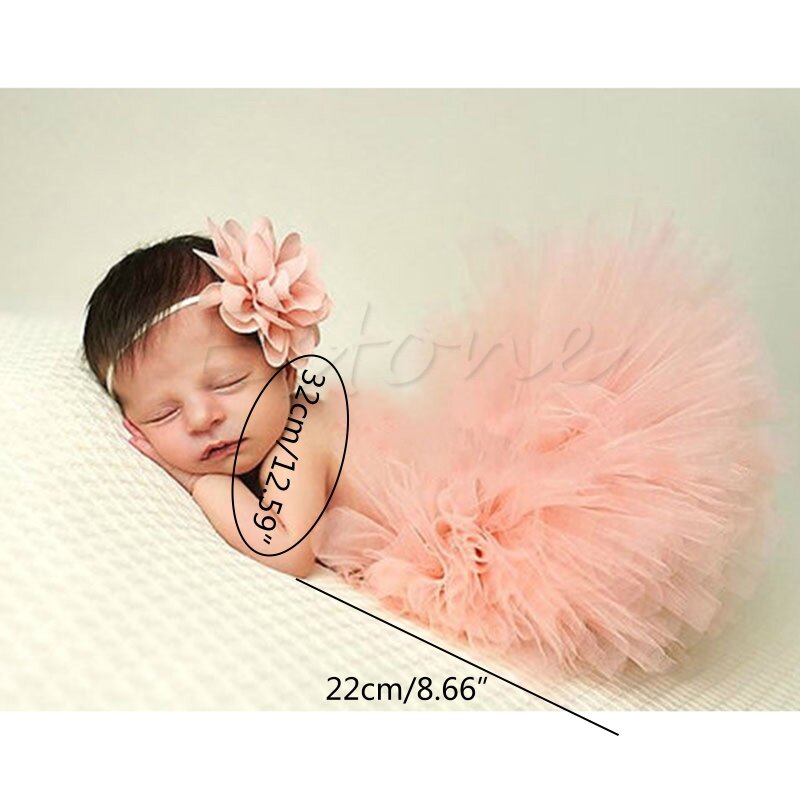 Newborn Girls Photography Props Baby  Skirt  Toddler Newborn Baby  Skirt Headband Clothing Photo Studio Skirt Suit