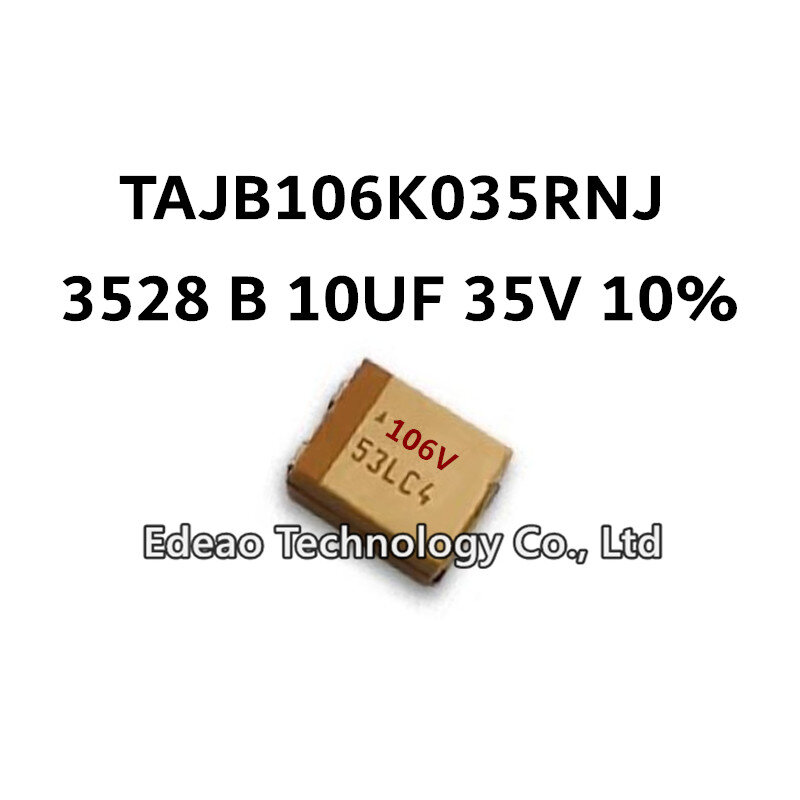 10Pcs/LOT NEW B-Type 3528/1210 B 10UF 35V ±10% Marking:106V TAJB106K035RNJ SMD Tantalum Capacitor