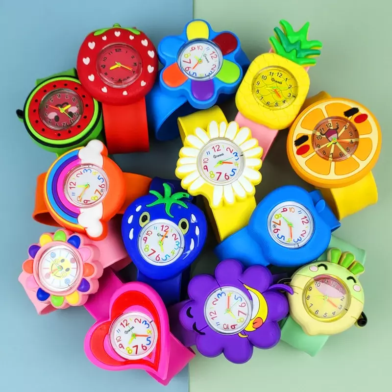 Jam tangan anak buah bunga kartun jam tangan gelang anak hadiah ulang tahun bayi jam tangan mainan belajar waktu