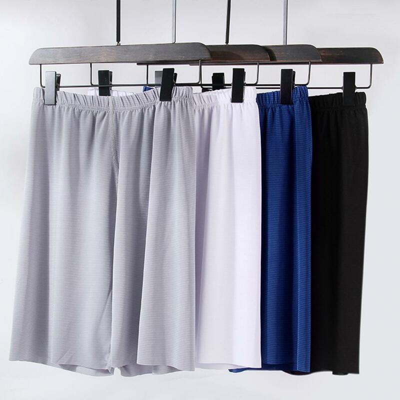 2 Pcs/Set Men Pajamas Sets Solid Color O Neck Short Sleeve Elastic Summer Men Underwear Sleeping Summer Underwear Nightclothes