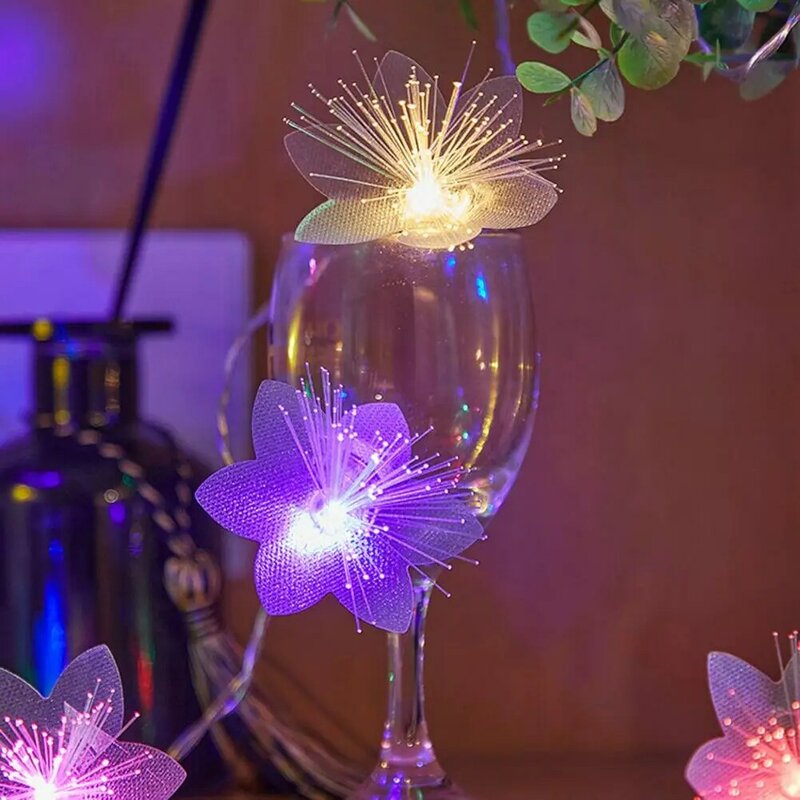 배터리 구동 페어리 조명, 다채로운 LED 스트링 조명, 인공 꽃, 발렌타인 데이 배터리 작동