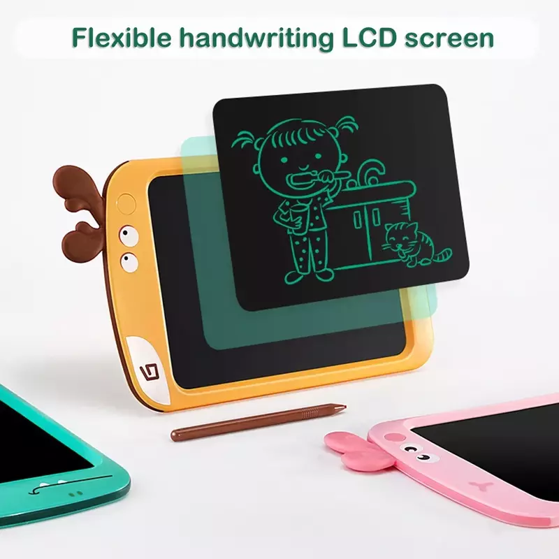 Layar LCD papan tulis pintar anak-anak menggambar Tablet kartun grafiti lukisan salinan Pad dapat dihapus hadiah mainan tulisan tangan elektronik