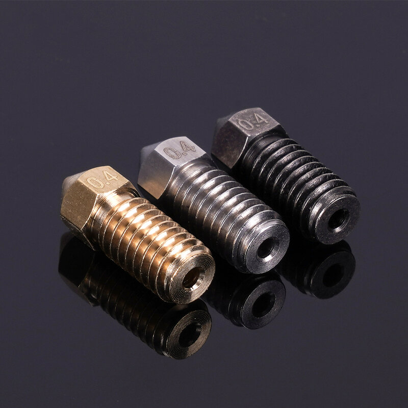 Torlipy For AnkerMake Nozzle Hardened Stainless Steel Brass 0.4mm M6 Threaded 3D Printer Nozzles 17mm length 10mm thread