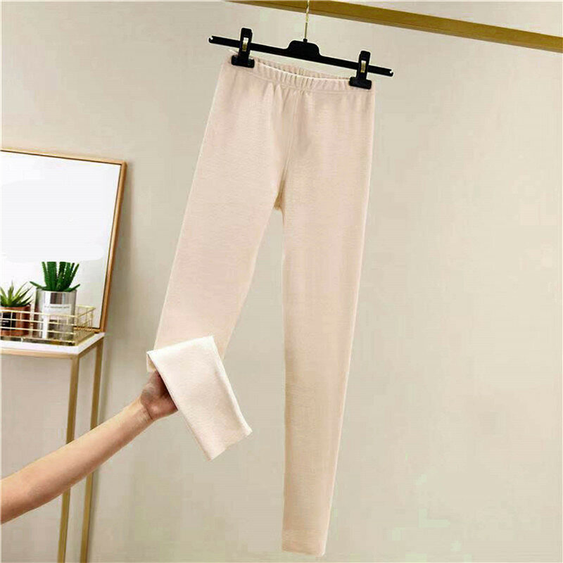 Winter Leggings Pants Women Derong For Women Leggins Thermo Warm Trousers Thermal Underwear Lined Thermal Ankle-Length Pants