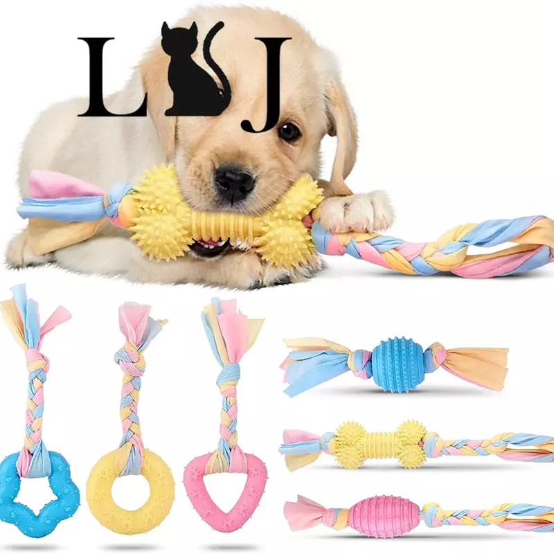 Pet Dog Toy Ball molare denti puliti per cani di piccola taglia cucciolo dentizione giocattoli da masticare accessori per cani Cute Puppy Rope Toys 1pc
