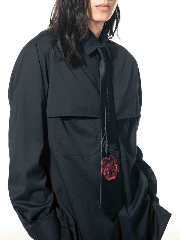 Corbata yohji yamamoto Unisex de estilo oscuro para hombre, corbatas yohji de moda para mujer, novedad, accesorio de ropa