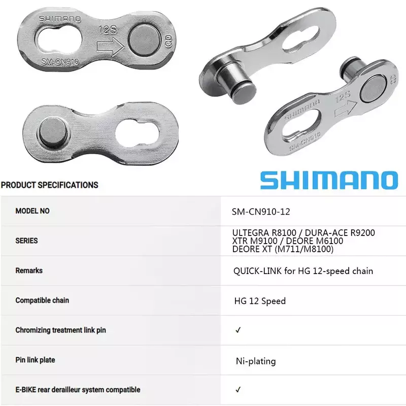 SHIMANO-eslabones de cadena SM-CN900 11s, 5/10 pares, 12 velocidades, HG701/901 CN910, 11V, 12V, Conector de cadena M7100, HG-X11