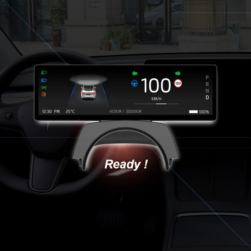 Satonic หน้าจอแดชบอร์ด CarPlay ไร้สายขนาด8.8นิ้วสำหรับ Tesla รุ่น3 & Y รองรับ CarPlay แบบไร้สายที่ครอบกล้องฟรี