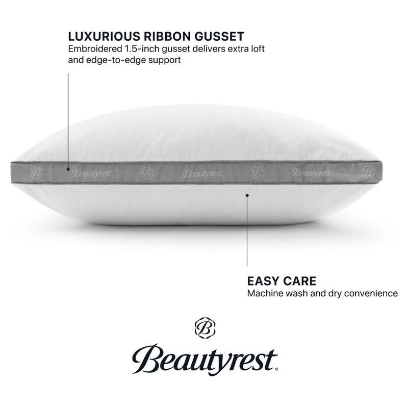 Ленточная подушка для кровати, 2 упаковки, стандартная/двуспальная, полиэстер