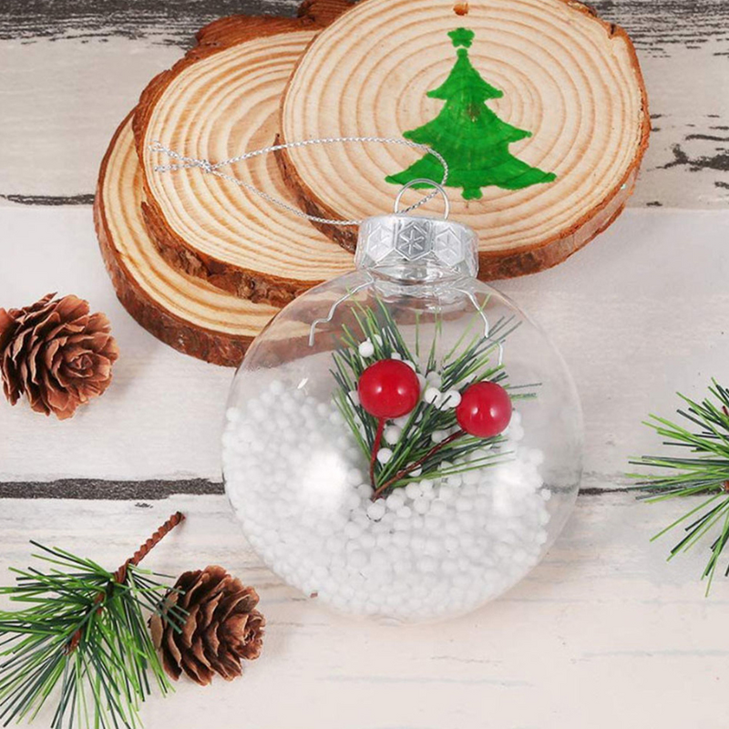 Christmas Ball DIY Flat Hanging Decoration Macaron Transparent Hollow (60mm Ball) 20pcs Gadgets Ornaments