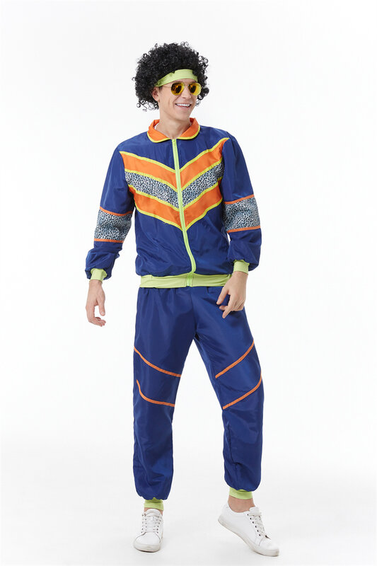 Costume de cosplay rétro Rock Chang pour hommes, robe de paupières, vêtements d'Halloween, costume d'hélicoptère vintage des années 70 et 80