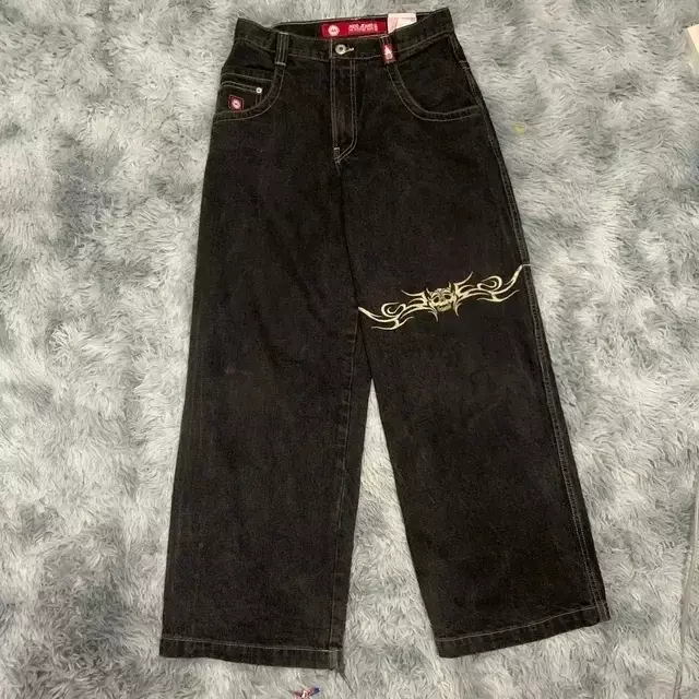 Jnco Baggy Jeans Y 2K Vrouwen Street Hiphop Rock Borduurpatroon Vintage Harajuku Hoge Taille Wijde Pijpen Jeans Rechte Pijpen Broek